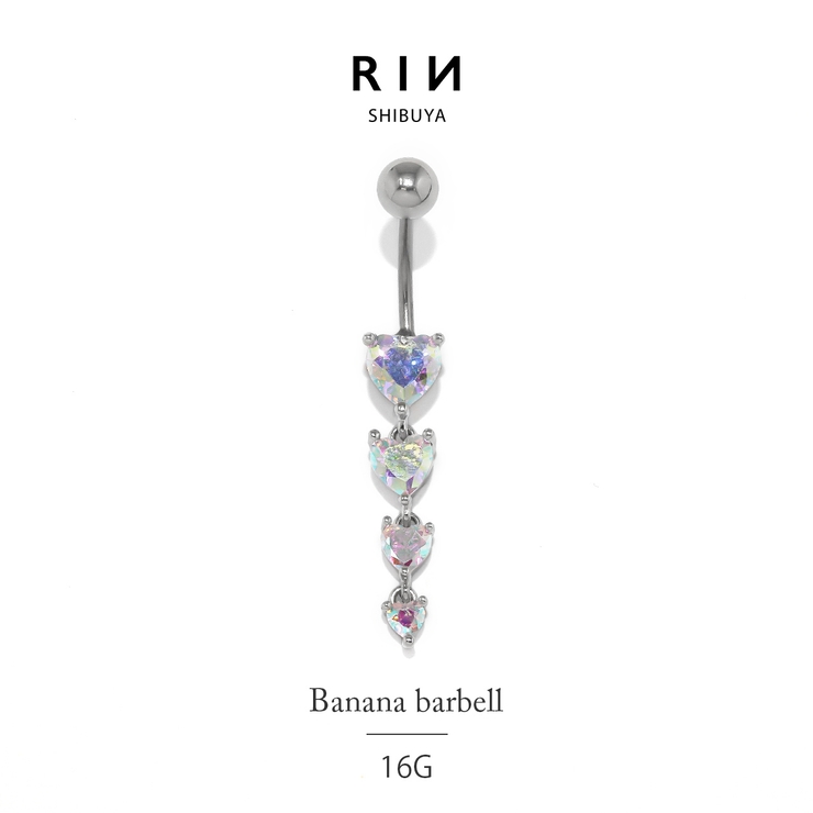 軟骨ピアス ハートはーと オーロラかわいいキュービックジルコニア | ボディピアス専門店凛RIN | 詳細画像1 