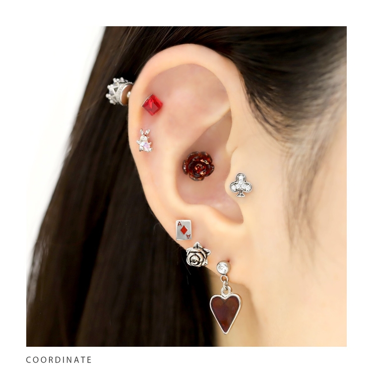 軟骨ピアス トランプジュエルハートスペードダイヤクローバージルコニア ボディピアス | ボディピアス専門店凛RIN | 詳細画像7