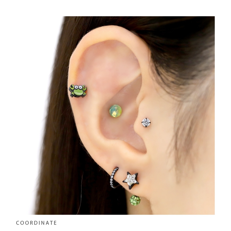 軟骨ピアス かに蟹クラブポップかわいいオレンジグリーン ボディピアス | ボディピアス専門店凛RIN | 詳細画像4 