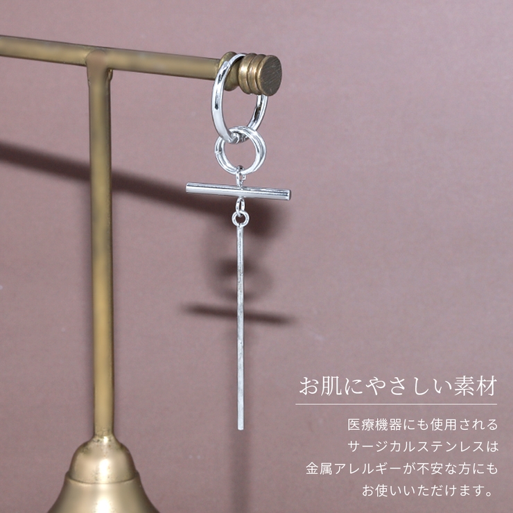 ステンレスピアス クロスチャーム十字架十字 リングピアス | ボディピアス専門店凛RIN | 詳細画像3 