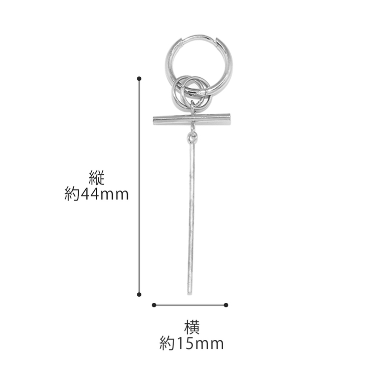 ステンレスピアス クロスチャーム十字架十字 リングピアス[品番