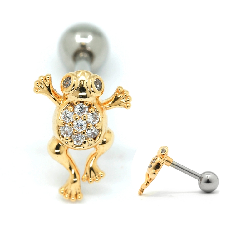 ゴールド | 軟骨ピアス 16G カエル | ボディピアス専門店凛RIN