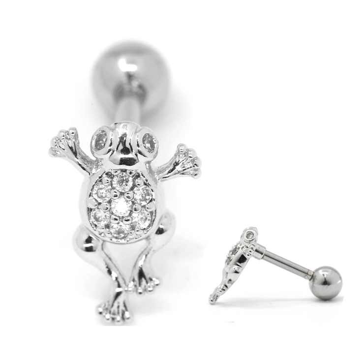 シルバー | 軟骨ピアス 16G カエル | ボディピアス専門店凛RIN