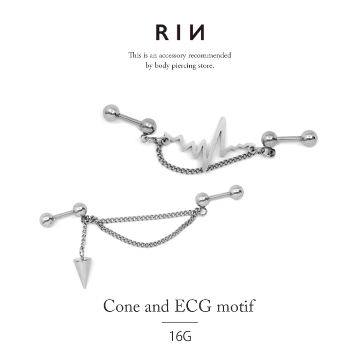 軟骨ピアス かっこいい 16G | ボディピアス専門店凛RIN | 詳細画像1