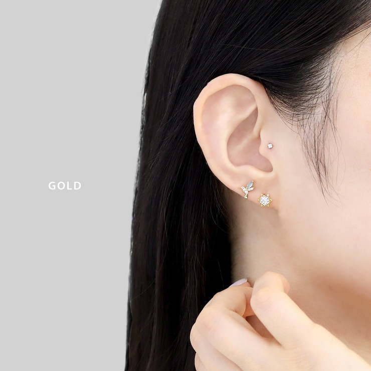 軟骨ピアス 星スター六芒星ジュエルシンプルキュービックジルコニア ボディピアス | ボディピアス専門店凛RIN | 詳細画像4 