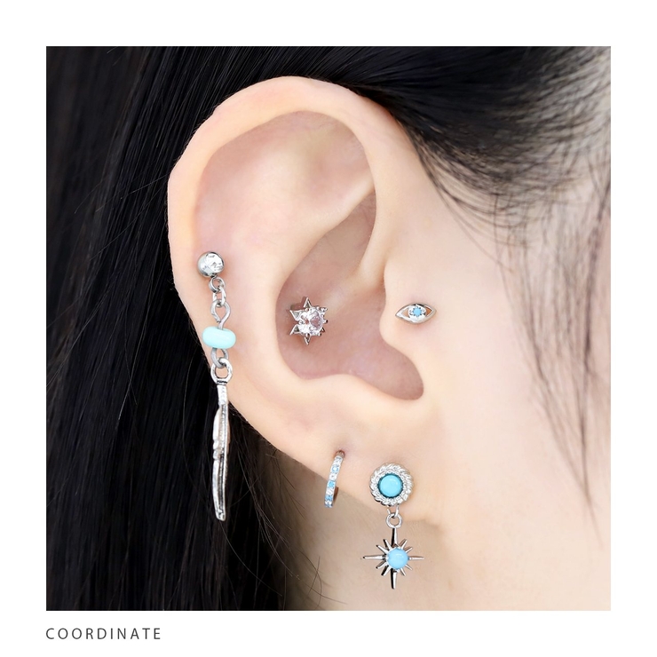 軟骨ピアス 星スター六芒星ジュエルシンプルキュービックジルコニア ボディピアス | ボディピアス専門店凛RIN | 詳細画像5 