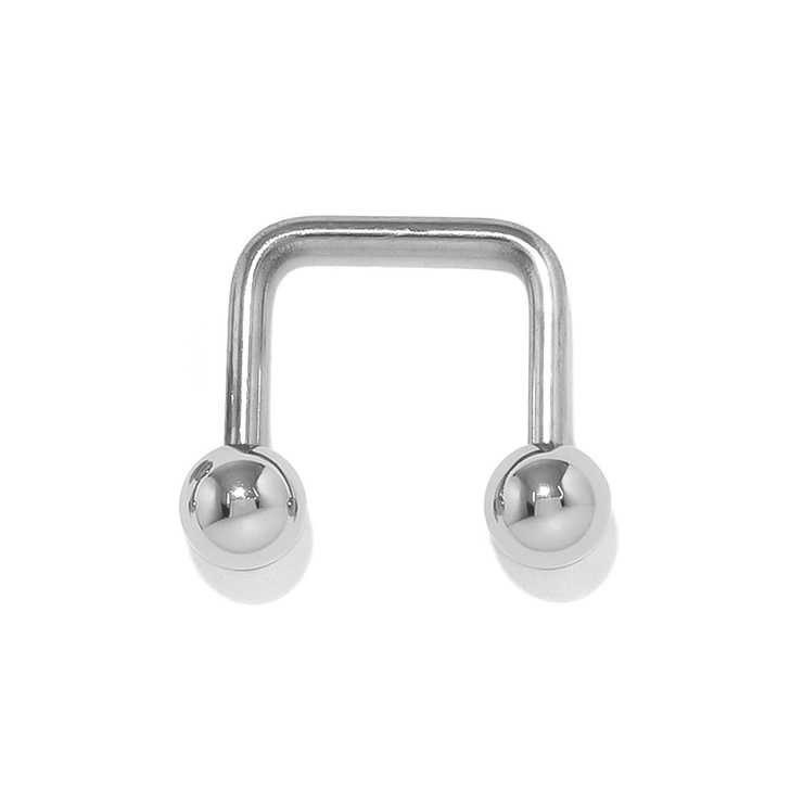 Mサイズ | 軟骨ピアス シンプルスクエアsurface シルバーサーフェイスバーベル | ボディピアス専門店凛RIN