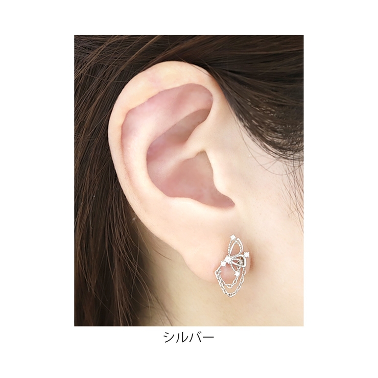 軟骨ピアス バタフライ蝶ジュエルチェーン ストレートバーベル | ボディピアス専門店凛RIN | 詳細画像4 