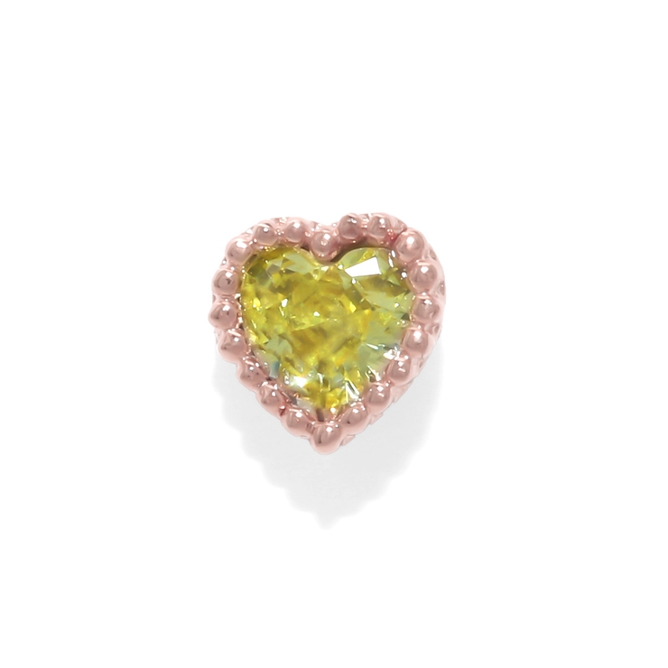 ピンクゴールド・イエロー | 軟骨ピアス ハートジュエル推し活カラフルカラー小ぶり小さめかわいい ボディピアス | ボディピアス専門店凛RIN