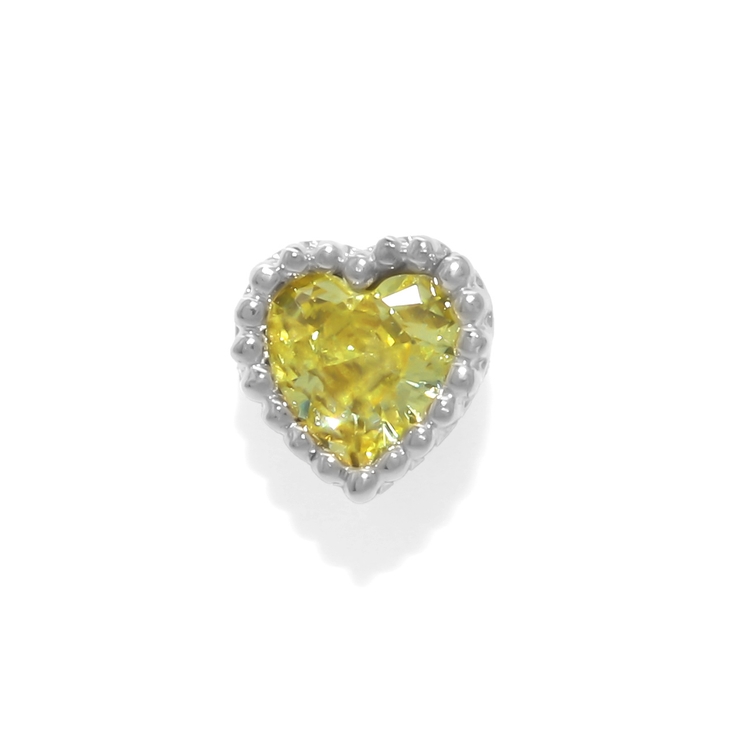 シルバー・イエロー | 軟骨ピアス ハートジュエル推し活カラフルカラー小ぶり小さめかわいい ボディピアス | ボディピアス専門店凛RIN