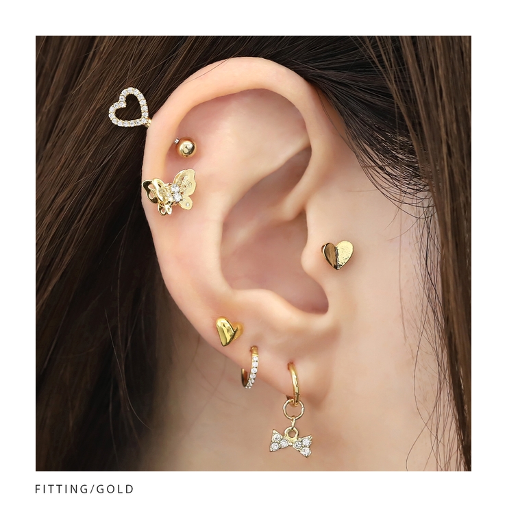 軟骨ピアス ハートはーとかわいい サージカルステンレス[品番