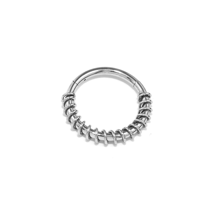 10mm | 軟骨ピアス コイル巻きシルバーステンレスクールスタイリッシュ ボディピアス | ボディピアス専門店凛RIN