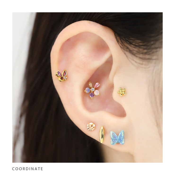 軟骨ピアス お花ジュエルフラワービジューきらきらカラフルかわいい ボディピアス | ボディピアス専門店凛RIN | 詳細画像5 