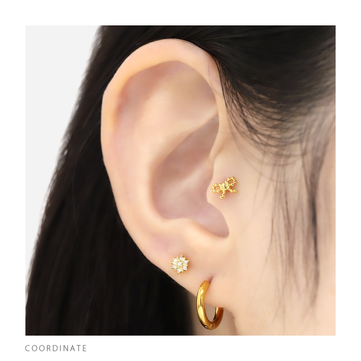 軟骨ピアス ジュエル雪の結晶雪小さめプチミニキュービックジルコニア ボディピアス | ボディピアス専門店凛RIN | 詳細画像6 