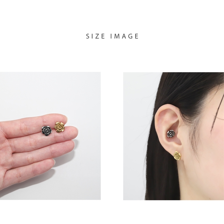 軟骨ピアス バラローズ薔薇花アンティークローズ金属アレルギー ボディピアス | ボディピアス専門店凛RIN | 詳細画像6 
