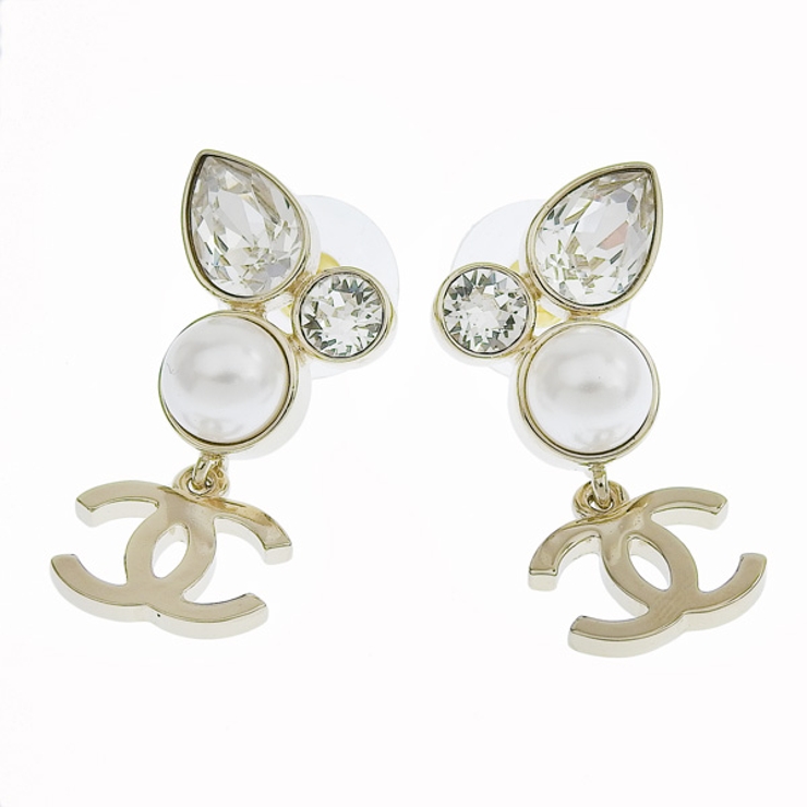 CHANEL CCロゴ ピアス CHANEL シャネル CC ロゴ ココマーク リーフ ピアス