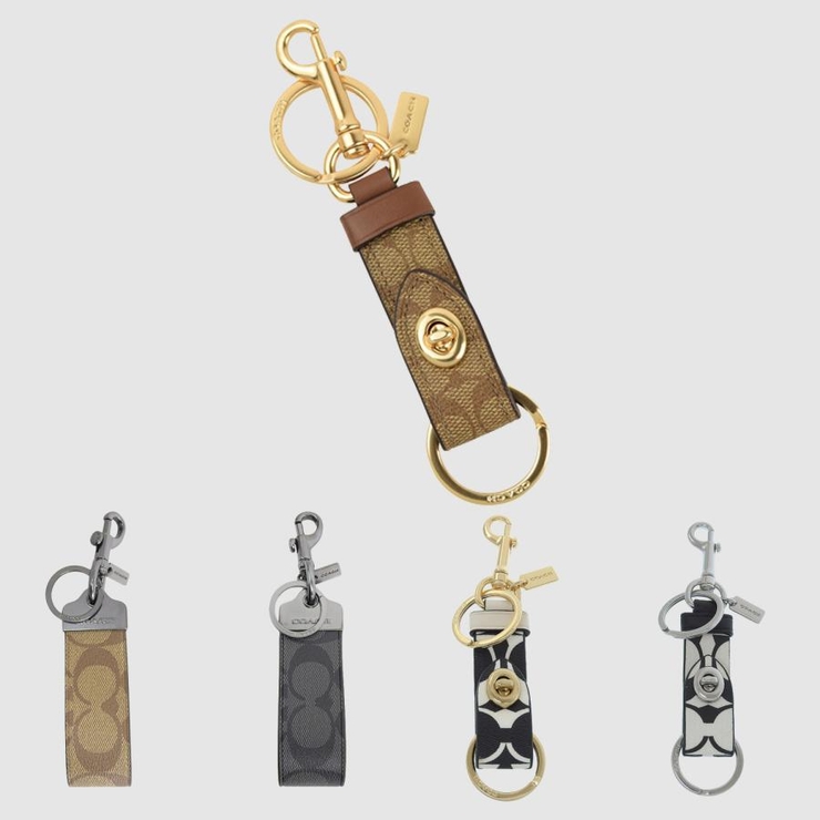 新品☆COACH(コーチ)ブラック ターンロック キーリング キーホルダー 等しい