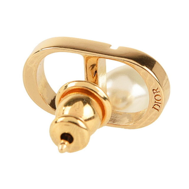 DIOR ディオール ピアス ゴールド ロゴ パール[品番：SESB0013023