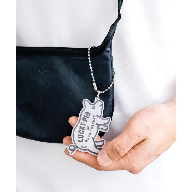 PIG(クリーム) | キーホルダー アクリル アニマル | Rocky Monroe