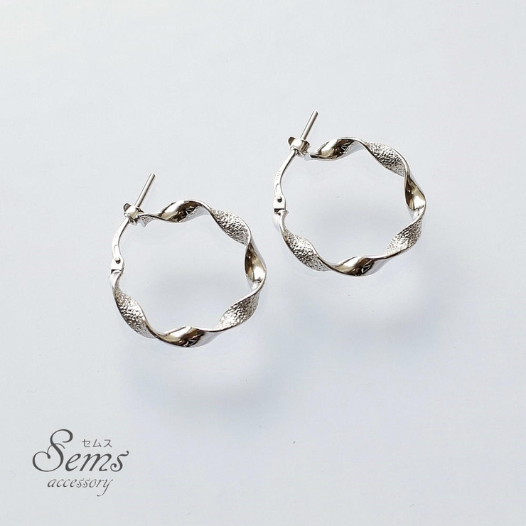 シルバー925 ウェーブ フープ[品番：ESCA0000242]｜SEMS