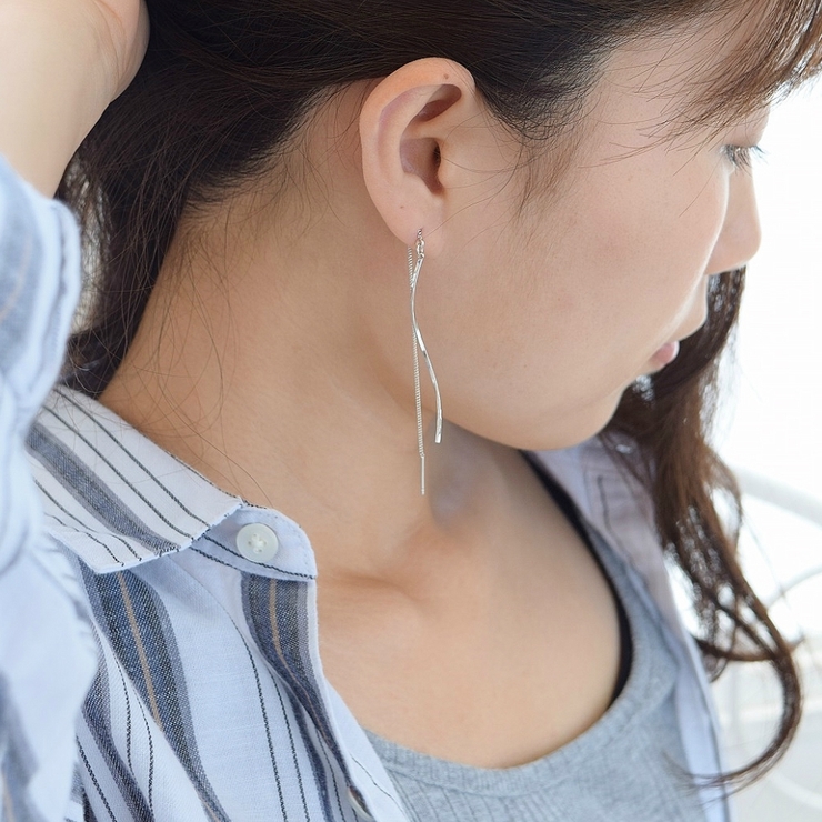 シルバー | ひねり モチーフ アメリカンピアス | SEMSアクセサリー