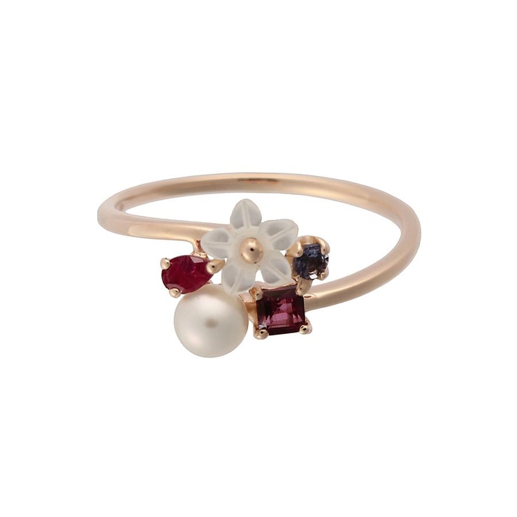 K10 PG | K10 PG パールフラワーモチーフリング | Samantha Tiara