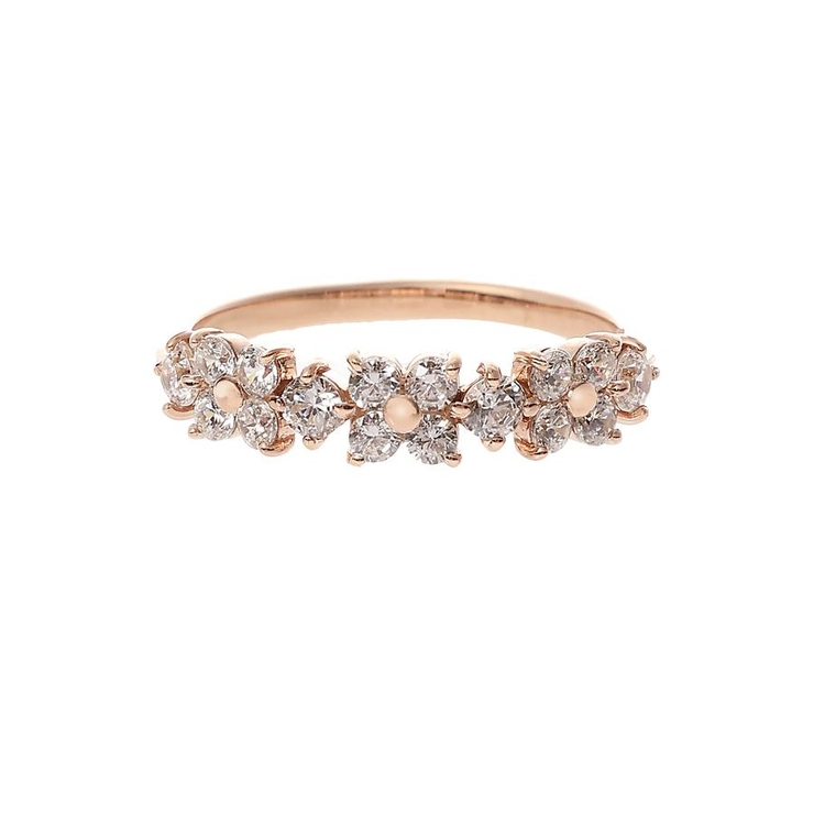 SILVER PGメッキ | フラワーモチーフバンド リング | Samantha Tiara