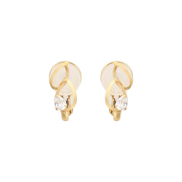 SILVER YGメッキ | メタルストーン イヤリング | Samantha Tiara