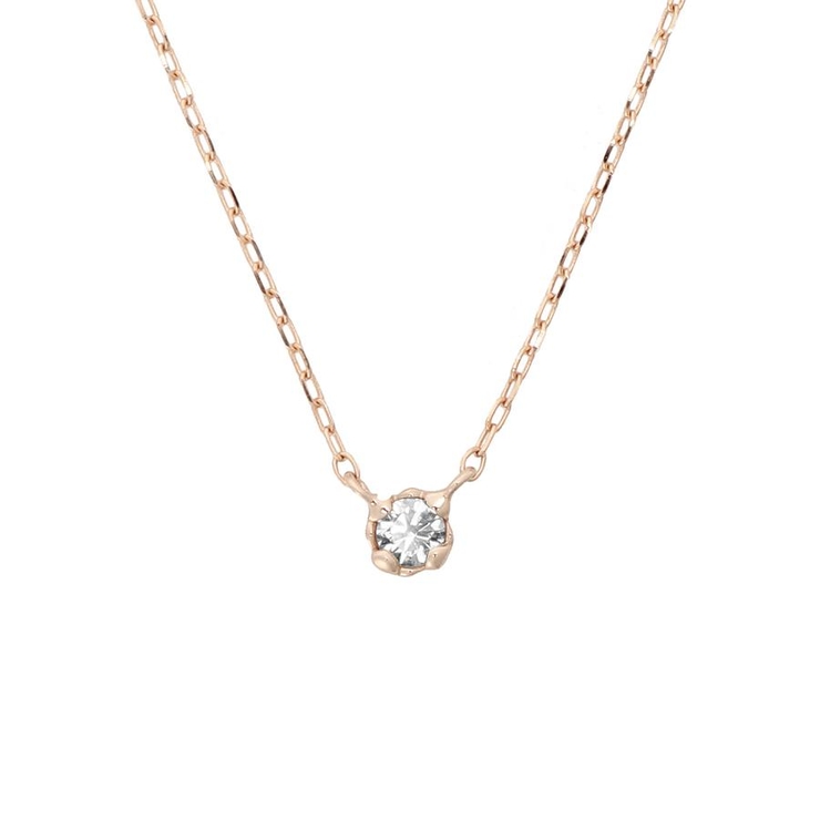 K18 SPG(PG) | K18 SPG 一粒ダイヤモンドネックレス(小) | Samantha Tiara