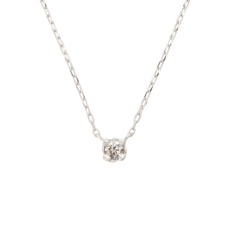 K18 WG | K18 WG 一粒ダイヤモンドネックレス(小) | Samantha Tiara
