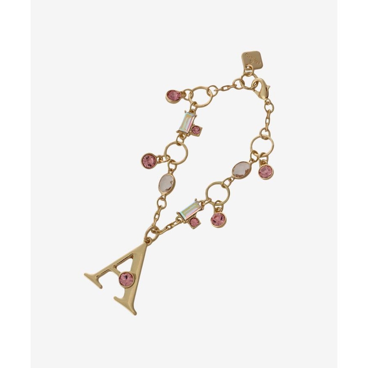 ピンク | ビジューチェーンイニシャルチャームA | & chouette