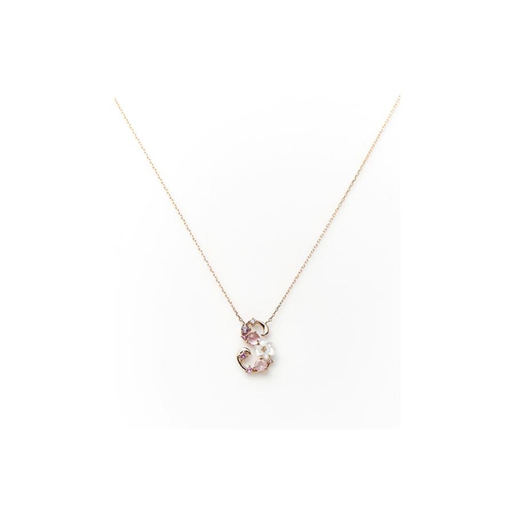 K18 SPG フラワーレターズイニシャルネックレス 大 (S) | Samantha Tiara | 詳細画像1 