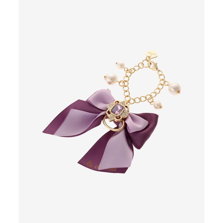 ラベンダー | 《推し事》金具付きビジューリボンチャーム | & chouette