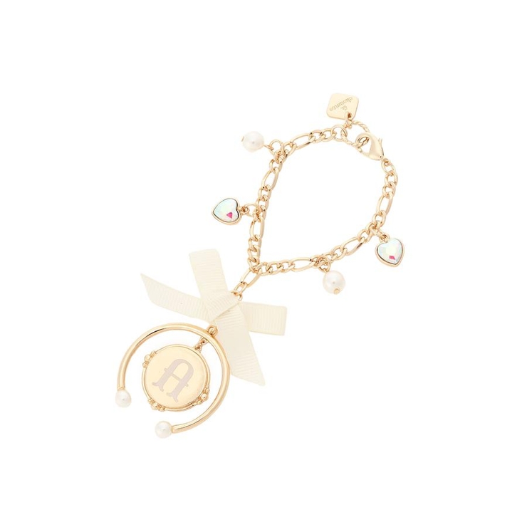 ハートビジュー付きカラーイニシャルバッグチャーム A | & chouette | 詳細画像1 