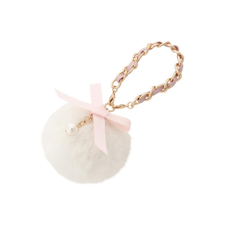 ホワイト | チェーンリボンファーバッグチャーム | SAMANTHAVEGA