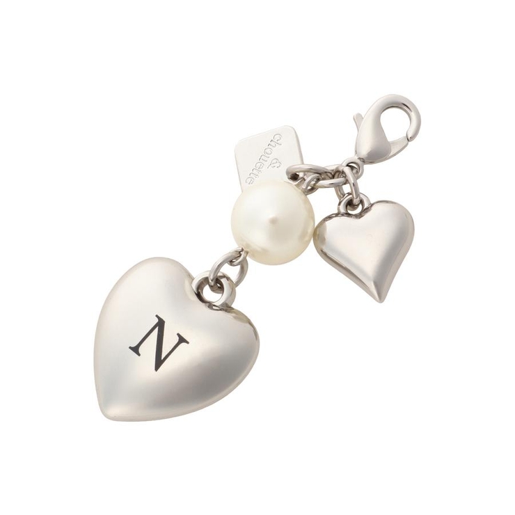 シルバー | イニシャルハートファスナーチャーム N | & chouette