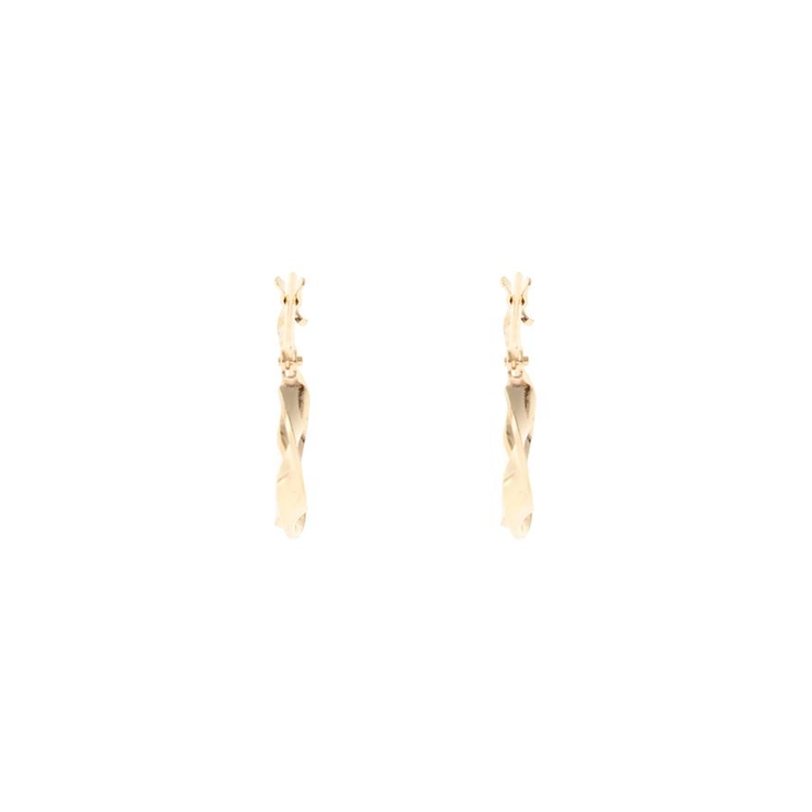 K10YG ツイストフープピアス[品番：STJW0003493]｜Samantha Tiara 