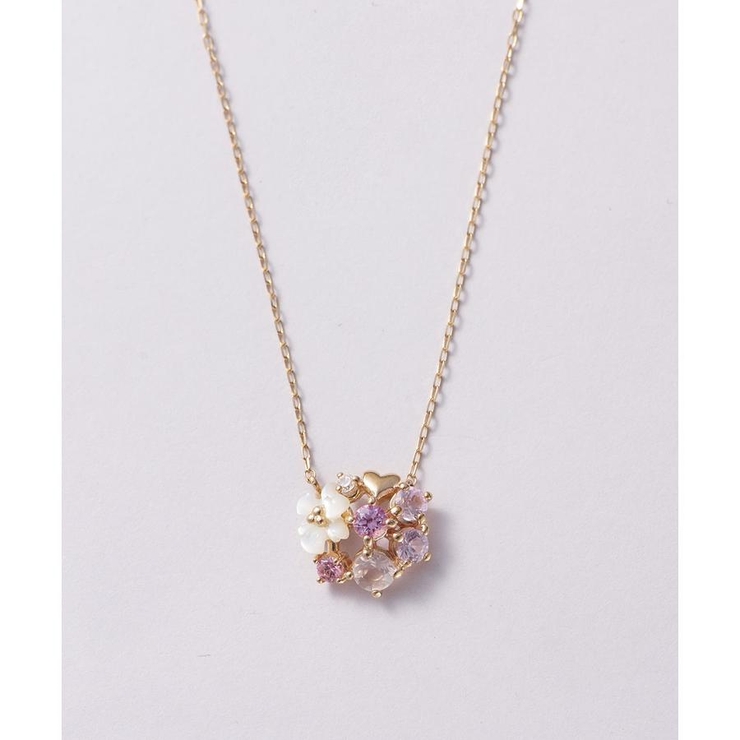 K10 PG シェルフラワーネックレス[品番：STJW0003386]｜Samantha Tiara 
