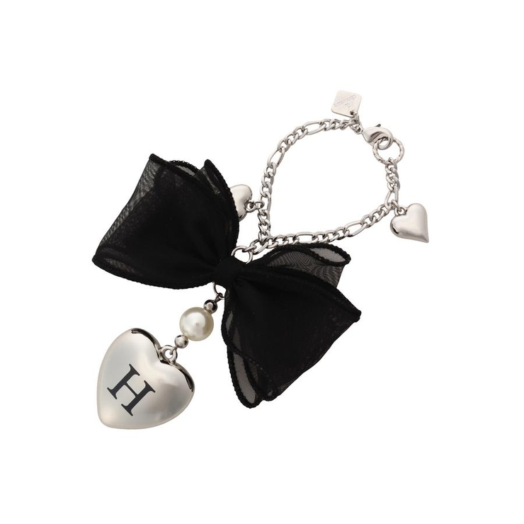 シルバー | イニシャルハートリボンチャーム H | & chouette