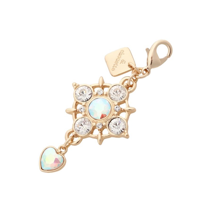 ホワイト | クリスタル スウィングハートファスナーチャーム | & chouette