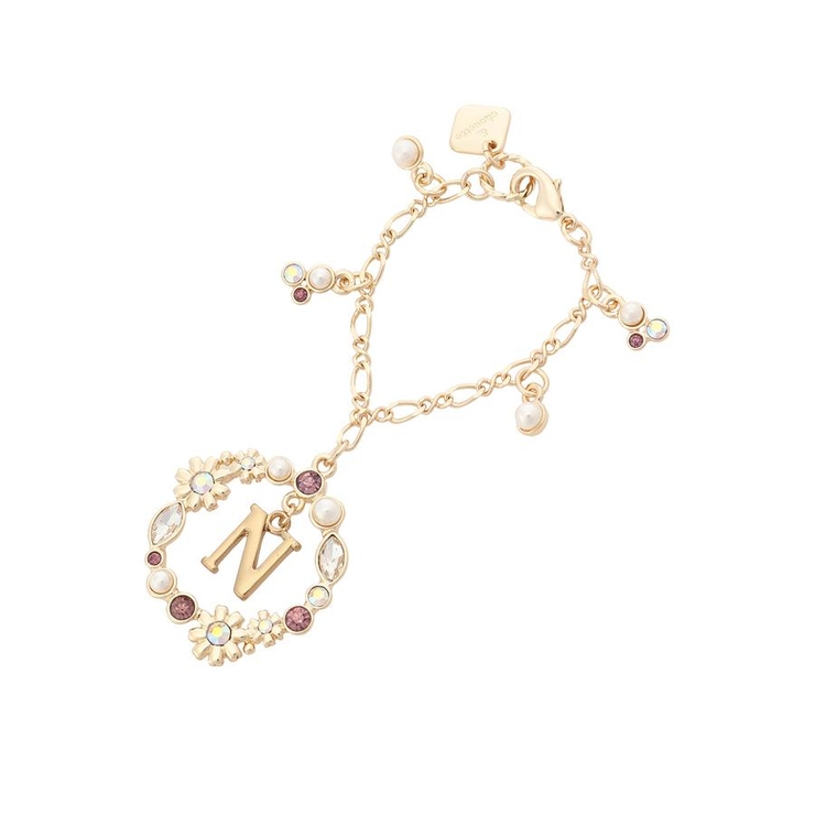ゴールド | フラワーサークルイニシャルチャームN | & chouette