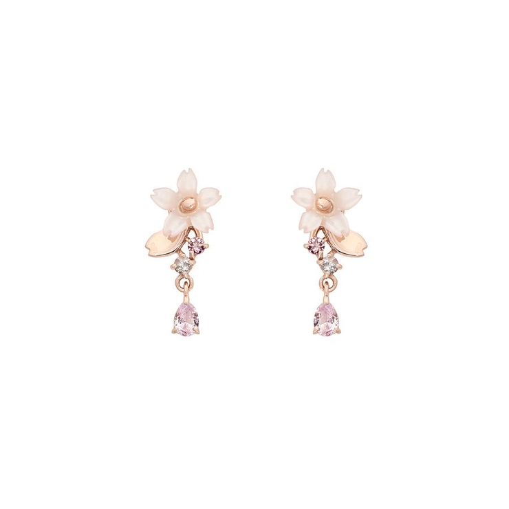 SAKURA ドロップストーンピアス[品番：STJW0014252]｜Samantha Tiara 
