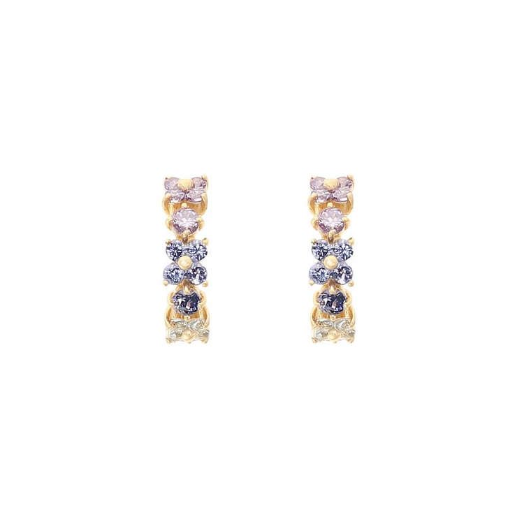 フラワーモチーフバンド グラデーション ピアス(ブルー) | Samantha Tiara | 詳細画像1 