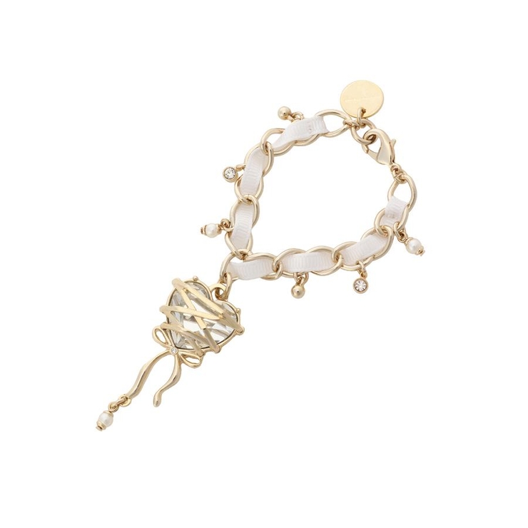 オフホワイト | リボンハートバッグチャーム | Samantha Thavasa