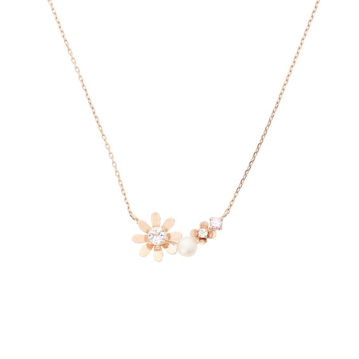 K10 PG デイジー×パール ネックレス[品番：STJW0012948]｜Samantha 