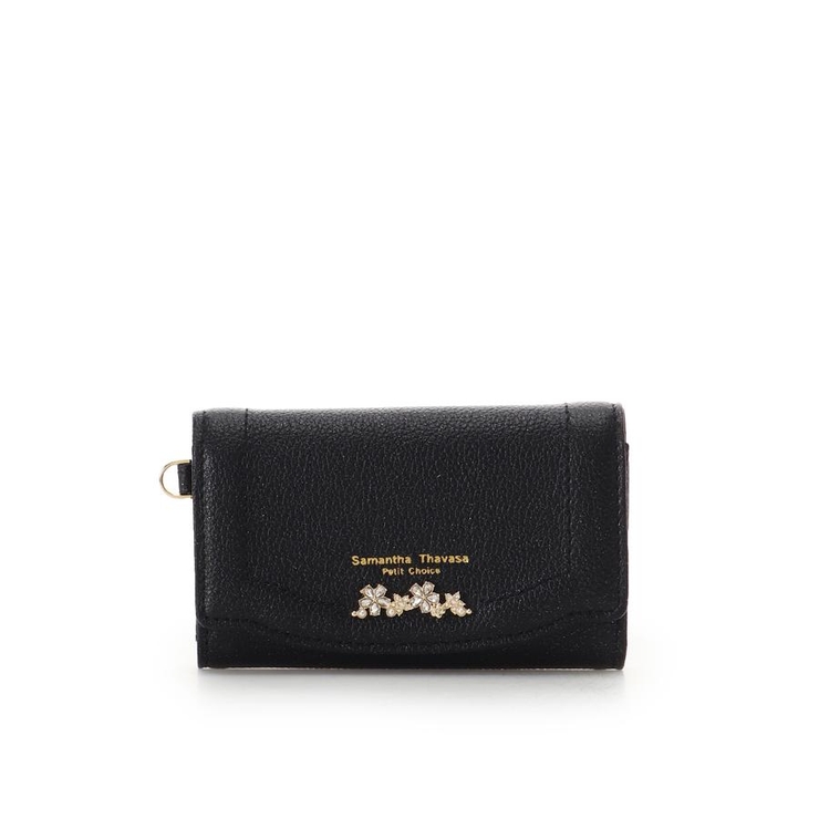 ブラック | ラメフラワービジュー キーケース | Samantha Thavasa Petit Choice