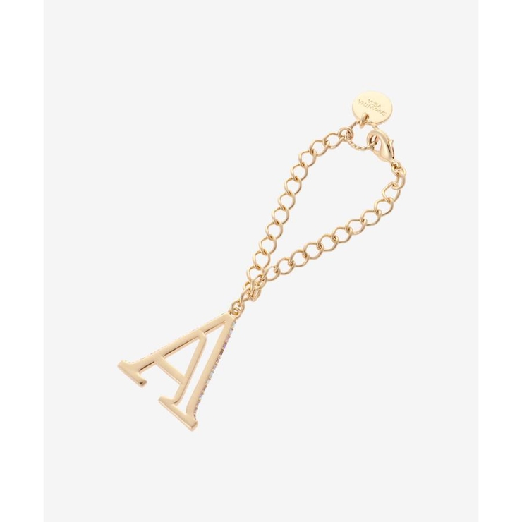 ゴールド | サイドビジューイニシャルバッグチャーム(A) | SAMANTHAVEGA