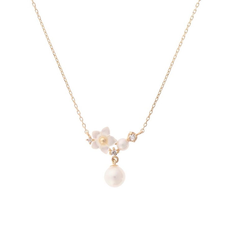 K10 YG | K10 YG フラワーパールネックレス | Samantha Tiara