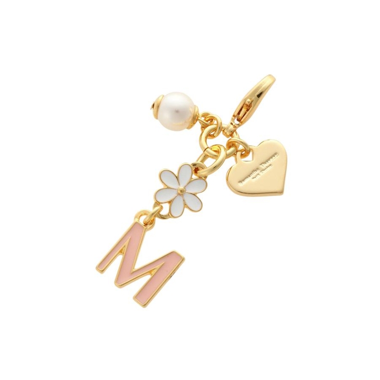 ゴールド | フラワーパール イニシャルファスナーチャーム M | Samantha Thavasa Petit Choice