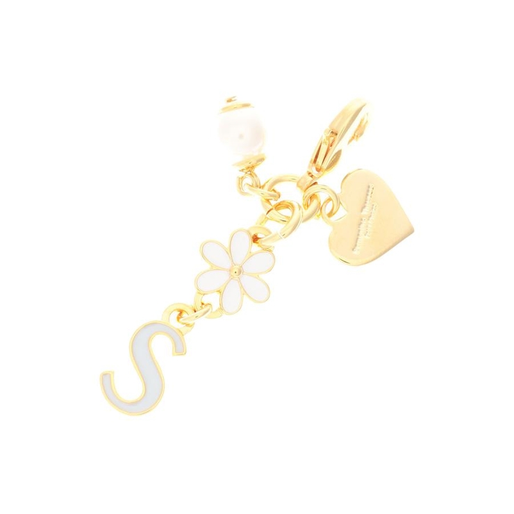 ゴールド | フラワーパール イニシャルファスナーチャーム S | Samantha Thavasa Petit Choice